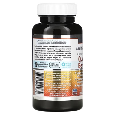 Quercetina y berberina, 500 mg, 90 cápsulas vegetales de Amazing Nutrition Amazing Nutrición AMN-02487 Antioxidantes salud.bio