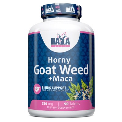 Horny Goat Weed Extract 750 mg + MACA - 90 Tabs. de Haya labs Haya Labs 17079 Libido hombre y mujer salud.bio