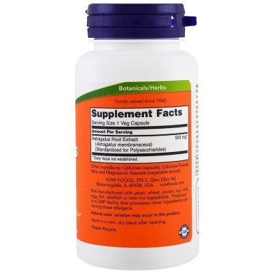 Extracto de astrágalo, 500 mg, 90 cápsulas de Now Foods NOW Foods NOW-04598 Sistema inmunitario salud.bio