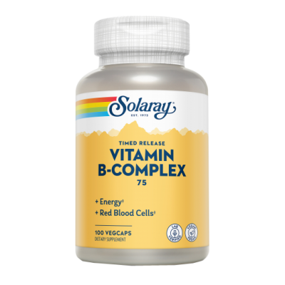 Vitamina B Complex 75 Doble Acción (Rápida/Prolongada) 100 VegCaps de solaray SOLARAY SM-4291 Vitamina B salud.bio
