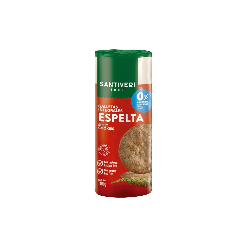 Galletas integrales de espelta 0% azúcar sin lactosa 180g de Santiveri Santiveri  55071701 Ayudas aparato Digestivo salud.bio