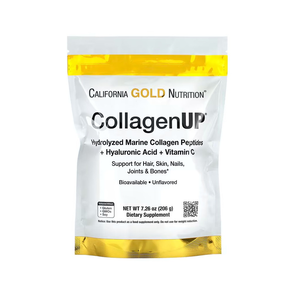 CollagenUP, Colágeno marino hidrolizado con ácido hialurónico y vitamina C, Sin sabor, 206 g de California Gold Nutrition Cal...