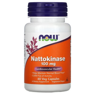 Natoquinasa (Natto-K), Cardiovascular 60 cápsulas vegetales de NOW Foods NOW Foods NOW-03140 Sistema circulatorio salud.bio
