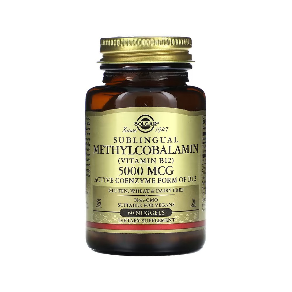 Metilcobalamina 5000mcg 60Comp Masticables B12 de solgar Solgar SOL-01959 Vitamina B salud.bio