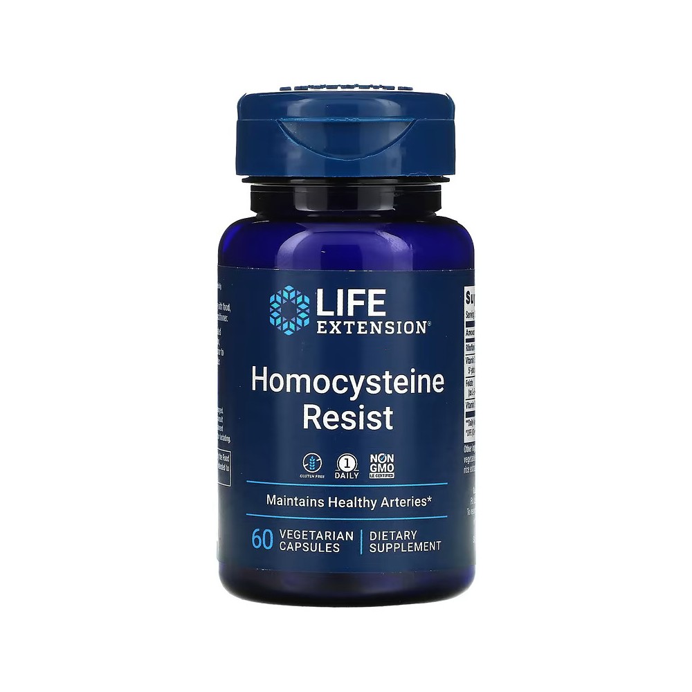 Refuerzo de homocisteína, 60 cápsulas vegetales de Life Extension Life Extension LEX-21216 Sistema circulatorio salud.bio