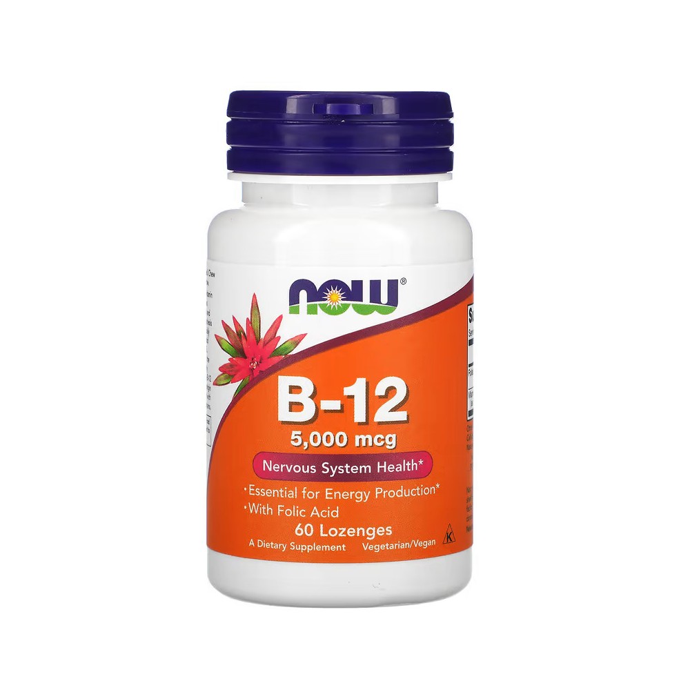 B12, 5000 mcg, 60 pastillas de NOW Foods NOW Foods NOW-00462 Vitamina B salud.bio