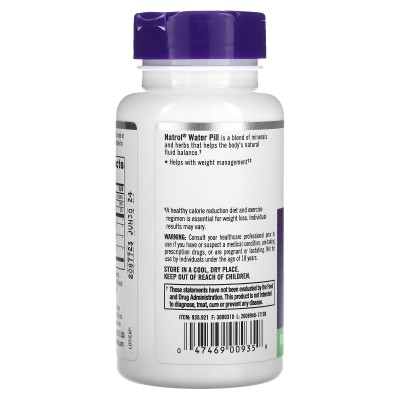 Retención de líquidos, Diurético, Water Pill 60 Comprimidos de Natrol Natrol NTL-00935 Drenantes y Diureticos salud.bio