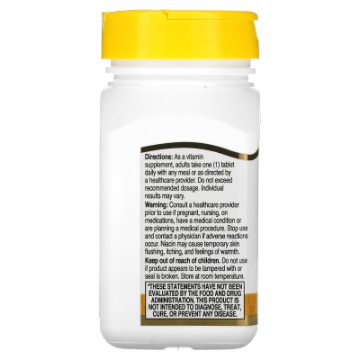 Niacina (B3) Liberación prolongada 500 mg, 100 comprimidos de 21st Century 21ST Century HealthCare CEN-27474 Vitamina B salud...