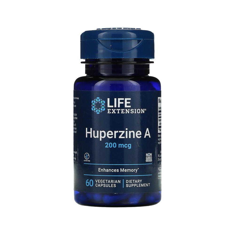Huperzina A, 200 mcg, 60 cápsulas vegetales de Life Extension Life Extension LEX-15276 Memoria salud.bio