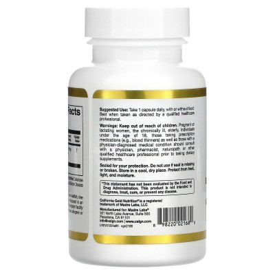 Huperzina A, 250 mcg, 90 cápsulas vegetales de California Gold Nutrition California Gold Nutrition CGN-02168 Memoria salud.bio