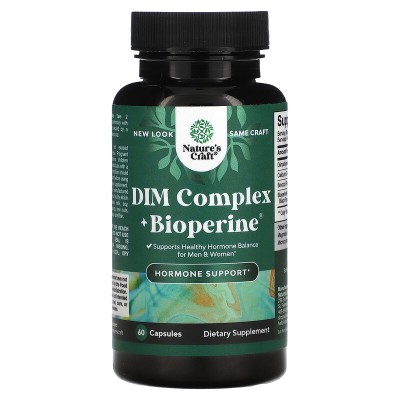 DIM Di-indolyl Methane (estrogen control) Complex + Bioperine, 60 Capsules de Nature's Craft Nature's Craft NCA-65990 Supleme...