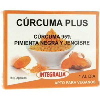Cúrcuma Plus 30 Cápsulas de Integralia INTEGRALIA 504 Suplementos Naturales acción Analgesica, Antiinflamatoria, malestar, do...