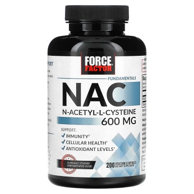NAC, N-acetil-L-cisteína, 600 mg, 200 cápsulas vegetales de Force Factor Force Factor FOA-01857 Higado y sistema hepatobiliar...