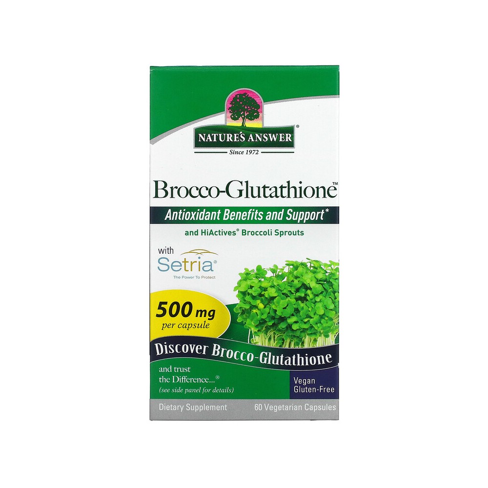 Brocco-Glutathione, Protección antioxidante, 500 mg, 60 cápsulas vegetales de Nature's Answer Nature's Answer NTA-16030 Antio...