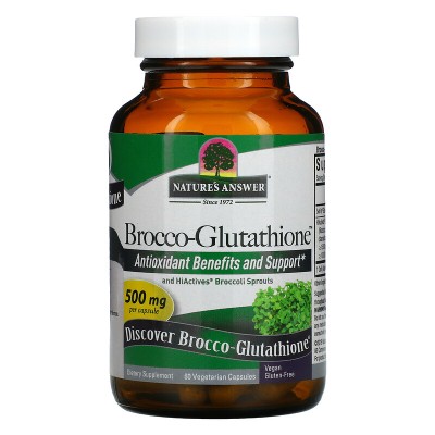 Brocco-Glutathione, Protección antioxidante, 500 mg, 60 cápsulas vegetales de Nature's Answer Nature's Answer NTA-16030 Antio...