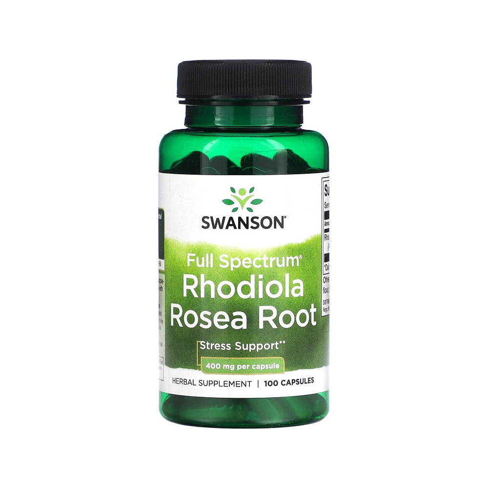 Raíz de Rhodiola rosea de espectro completo, 400 mg, 100 cápsulas de Swanson Swanson SWV-11004 Estados emocionales, ansiedad,...
