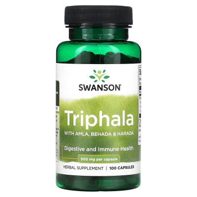 Triphala con grosellero de la India, behada y harada, 500 mg, 100 cápsulas de Swanson Swanson SWV-11039 Ayudas aparato Digest...