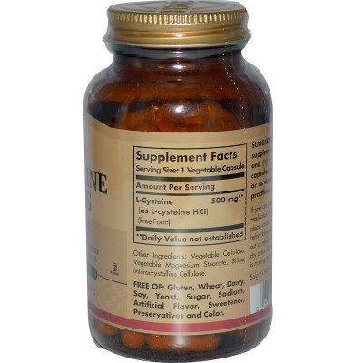 L-cisteína, 500 mg, 90 cápsulas vegetales de Solgar SOLGAR SOL-00962 Aminoácidos salud.bio