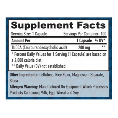 TUDCA 200 mg. 100 Vcaps de Haya labs Haya Labs HAY-41608 Higado y sistema hepatobiliar salud.bio