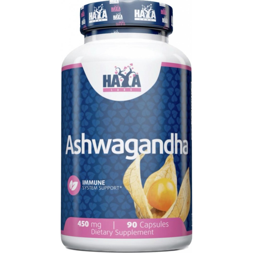Ashwagandha 450mg 90 Cápsulas de Haya labs Haya Labs HAY-0700 Estados emocionales, ansiedad, estrés, depresión, relax salud.bio