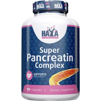 Super Pancreatin Enzimas (Enzymes) 100 Cápsulas de Haya labs Haya Labs HAY-0073 Ayudas aparato Digestivo salud.bio