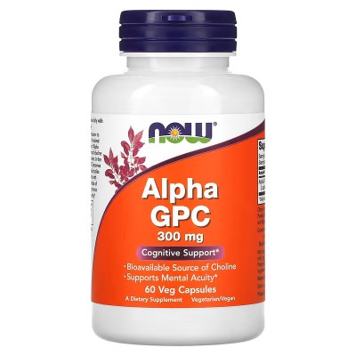 Alfa GPC, 300 mg, 60 cápsulas vegetales de NOW Foods NOW Foods NOW-03085 Ayuda Funcion Celebral salud.bio