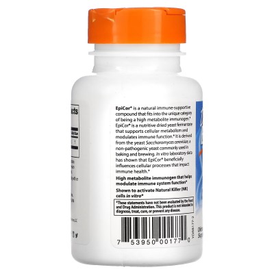 EpiCor, 500 mg, 60 cápsulas vegetales de Doctor's Best DOCTOR'S BEST DRB-00177 Sistema inmunitario salud.bio