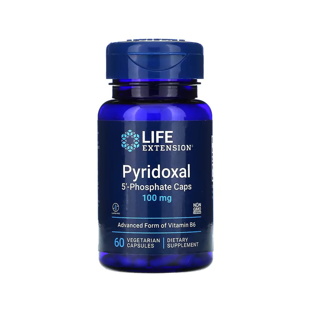 Piridoxal-5'-fosfato 100 mg 60 cápsulas vegetales de Life Extension Life Extension LEX-12176 Estados emocionales, ansiedad, e...