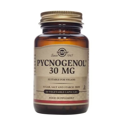 Pycnogenol®, 30 mg, 60 cápsulas vegetales de Solgar SOLGAR SOL-02304 Antioxidantes salud.bio