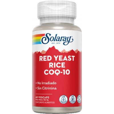 Levadura Roja de arroz, Red Yeast Rice Plus Q10, 60 VegCaps. Sin gluten. Apto para veganos de SOLARAY SOLARAY SM-8892 Ayudas ...