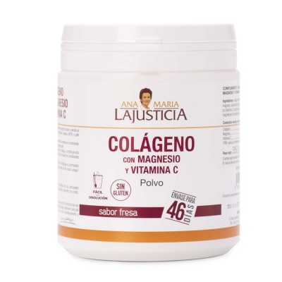 Colágeno con Magnesio y Vitamina C, 350g Polvo, sabor Fresa de Ana Maria Lajusticia Ana Maria LaJusticia ANA-68073 Articulaci...