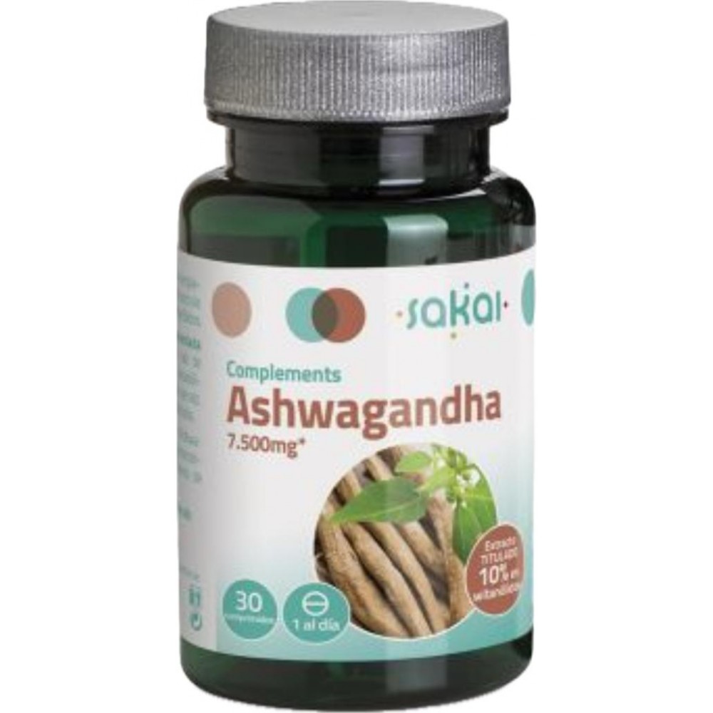 Ashwagandha (Withania somnifera) 500 mg E.S. equivalente a 7.500mg de polvo de raíz, 30 comprimidos de Sakai Sakai SAK-28034 ...