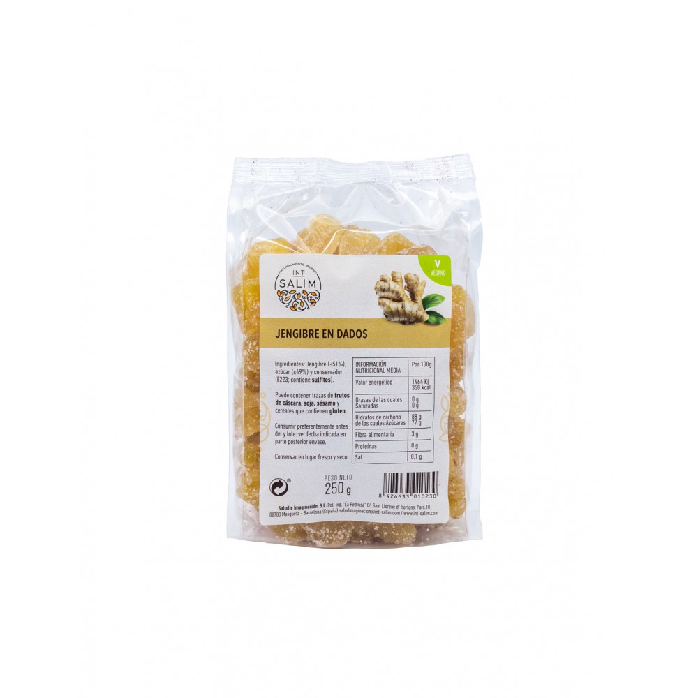 Jengibre en dados 250g de INT-SALIM ECO-SALIM SAL-01023 Super Alimentos salud.bio