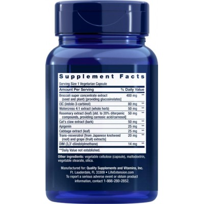 DIM Di-indolyl Methane, Extracto de vegetales crucíferos de triple acción con resveratrol de Life Extension Life Extension LE...