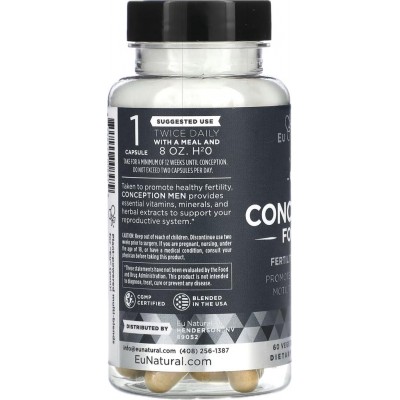 Concepción para hombres, Suplemento multivitamínico que favorece la fertilidad, 60 cápsulas vegetales de Eu Natural Eu Natura...
