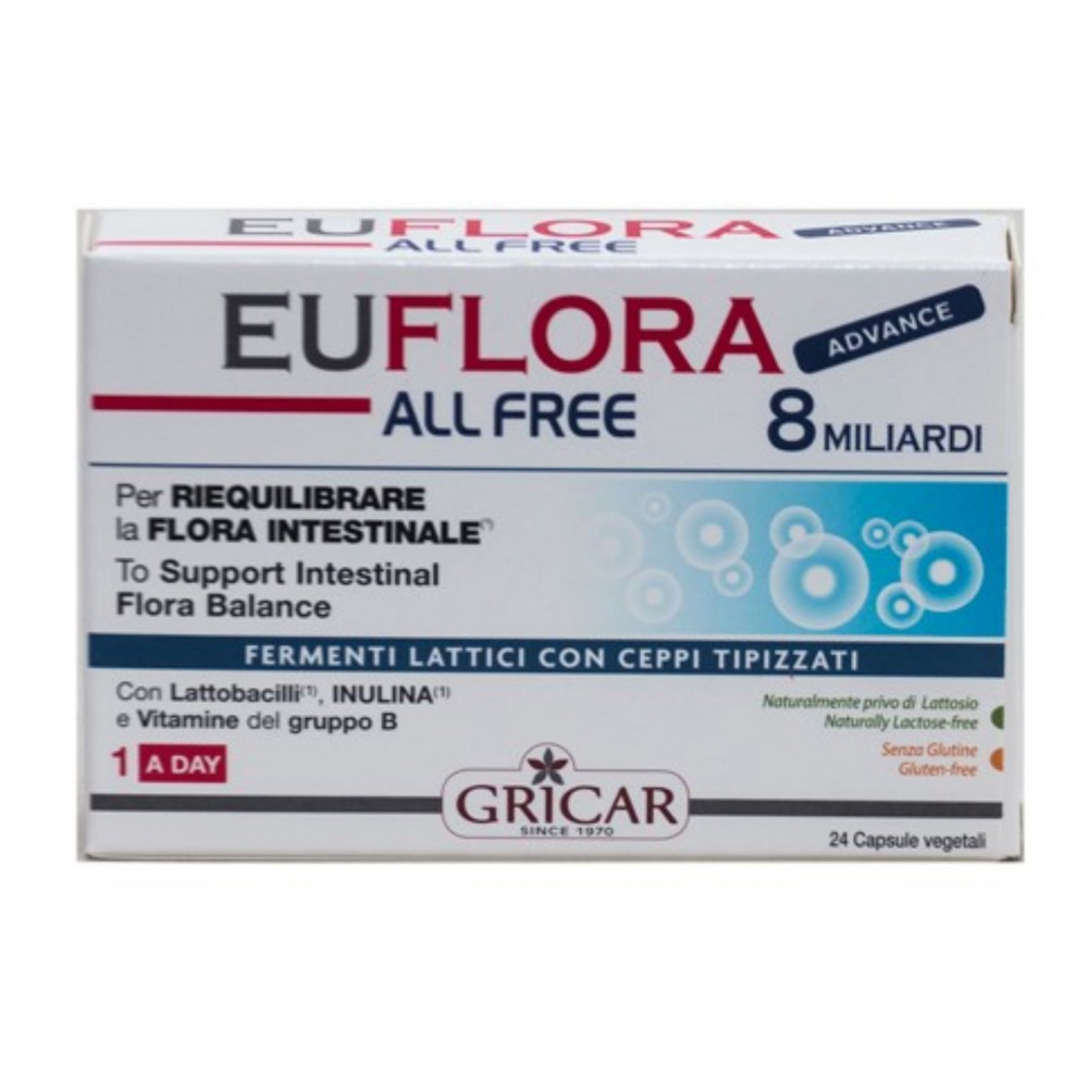 Euflora Advance all Free 8Mil Millones 24 Cápsulas de Gricar GRICAR GRI-39743 Ayudas aparato Digestivo salud.bio