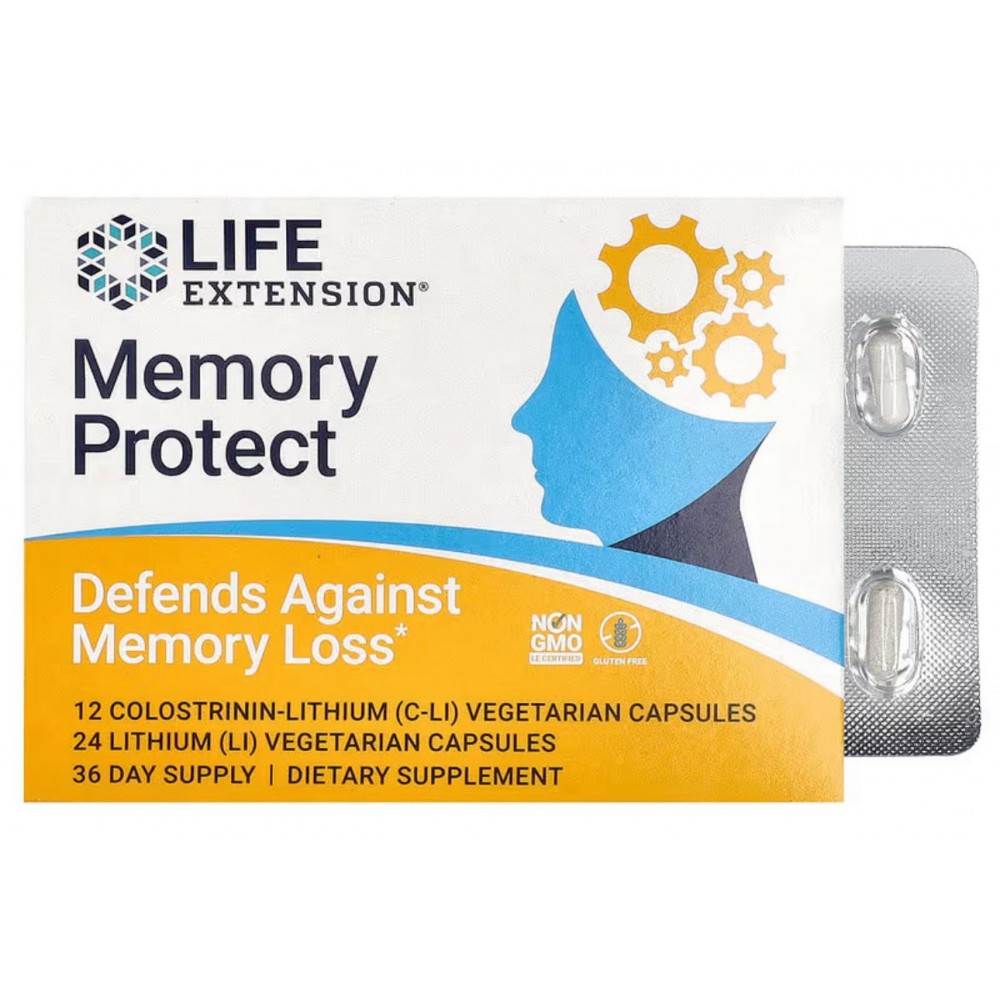 Protección para la memoria, 36 cápsulas vegetales de Life Extension Life Extension LEX-21013 Memoria salud.bio