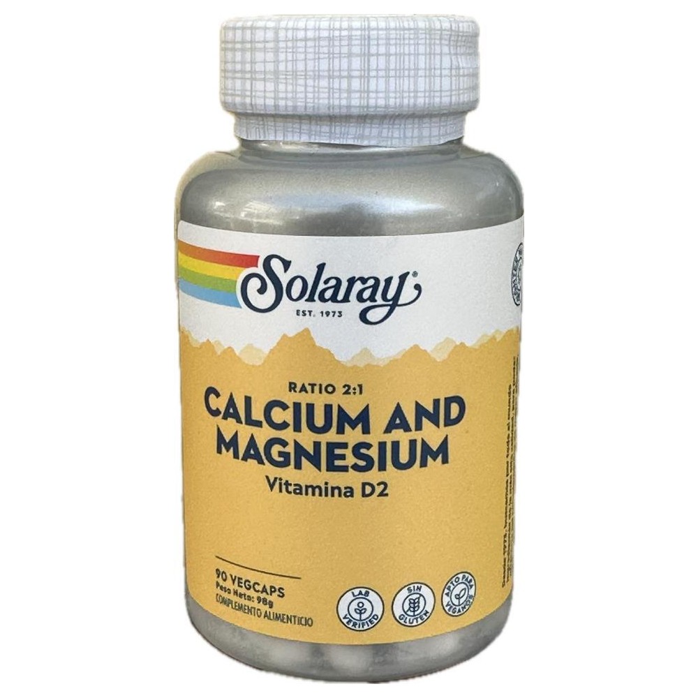 Calcio y Magnesio 2:1 con D2 de Solaray SOLARAY SM-81523 HUESOS Y ARTICULACIONES salud.bio