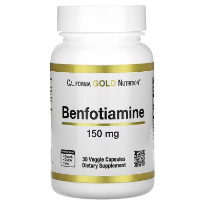 Benfotiamina (Vitamina B1), 150 mg, 30 ó 90 cápsulas vegetales de California Gold Nutrition California Gold Nutrition  Ayuda ...