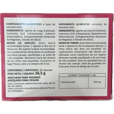 Coenzima Q10 200mg 30 Cápsulas de Integralia INTEGRALIA GEN-54604 Antioxidantes salud.bio