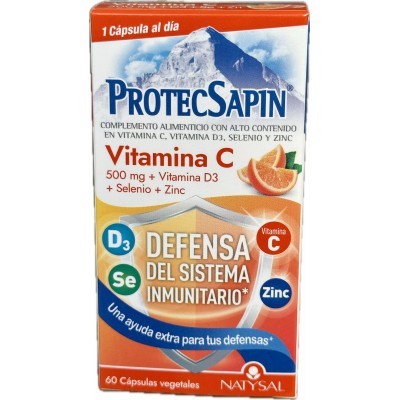 Vitamina C 1000mg. + D3 + ZINC PROTECSAPIN triple acción de Natysal Natysal 13745 Vitamina C salud.bio