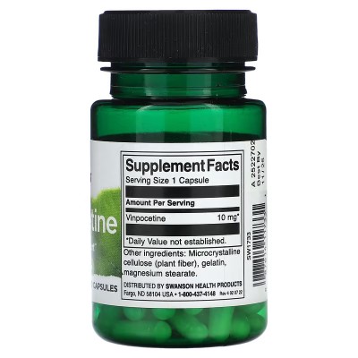 Vinpocetine Memory support, 10 mg, 90 cápsulas Vegetales de Swanson Swanson SWV-11733 Ayuda Funcion Celebral salud.bio