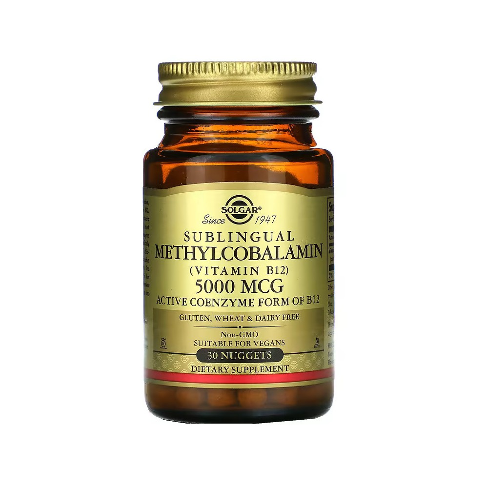 Metilcobalamina 5000mcg 30Comprimidos Masticables B12 de solgar SOLGAR SOL-01958 Vitamina B salud.bio