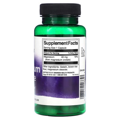 Orotato de magnesio, 654 mg, 60 cápsulas de Swanson Swanson SWV-02665 Suplementos Minerales  salud.bio