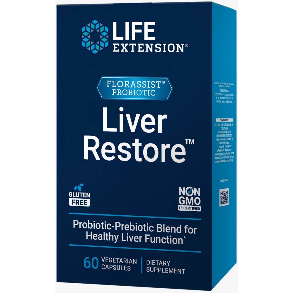 FLORASSIST® Liver Restore™ 60 cápsulas de Life Extension Life Extension 02402 Higado y sistema hepatobiliar salud.bio