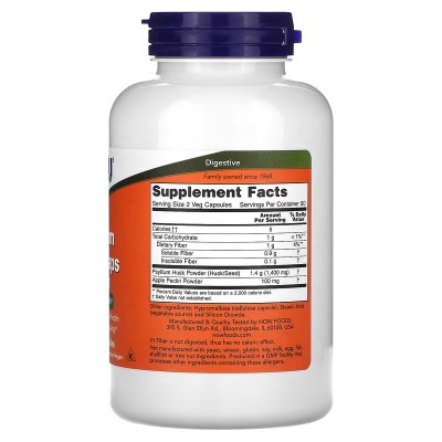 Cáscara (Psyllium) de psilio, 700 mg, 180 ó 360 cápsulas vegetales de NOW Foods NOW Foods  Ayudas aparato Digestivo salud.bio