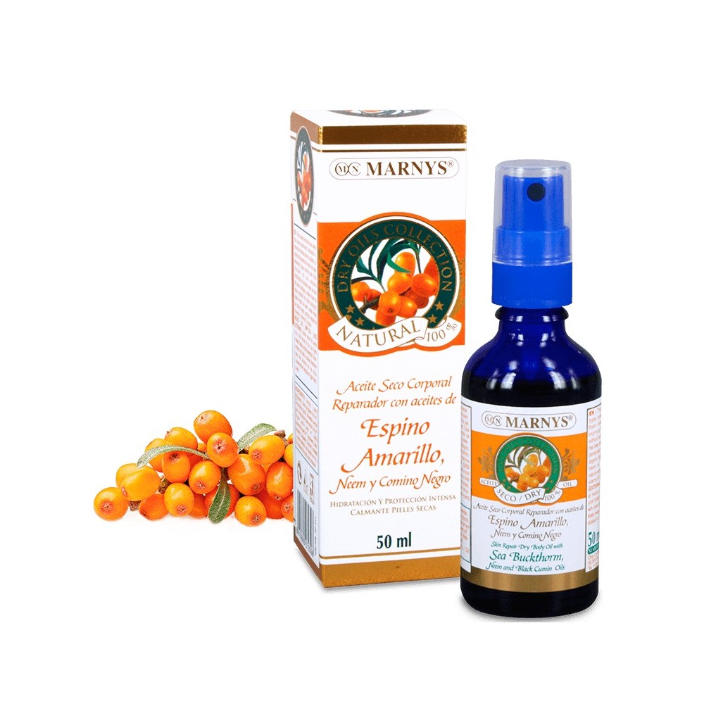 ACEITE SECO CON ESPINO AMARILLO, NEEM Y COMINO NEGRO DE MARNYS Marnys AP211 Uso tópico salud.bio