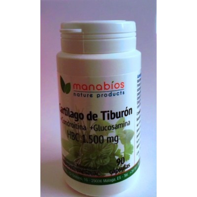 Cartilago de Tiburón + Condroitina + Glucosamina HBC 1500mg de Manabíos Manabios 111534 Articulaciones, Huesos, Tendones y Mu...