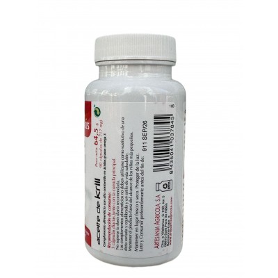 Aceite de Krill 500mg 90Cap. de plantis Artesania Agrícola PLA-03784 Ayudas niveles Colesterol y Trigliceridos salud.bio