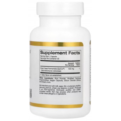 EpiCor, Fermento de levadura seca, 500 mg, 30 cápsulas vegetales de California Gold Nutrition California+Gold+Nutrition CGN-0...